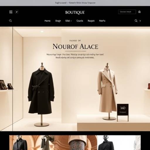 A screenshot of a modern and responsive website design for a high-end fashion boutique in Milan.