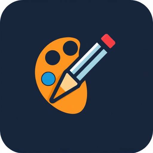 Graphic design service icon representing a pencil and a design palette